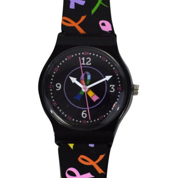 Nurse Medical Multi Cancer Awareness Ribbon Jelly Watch - Picture 1 of 3